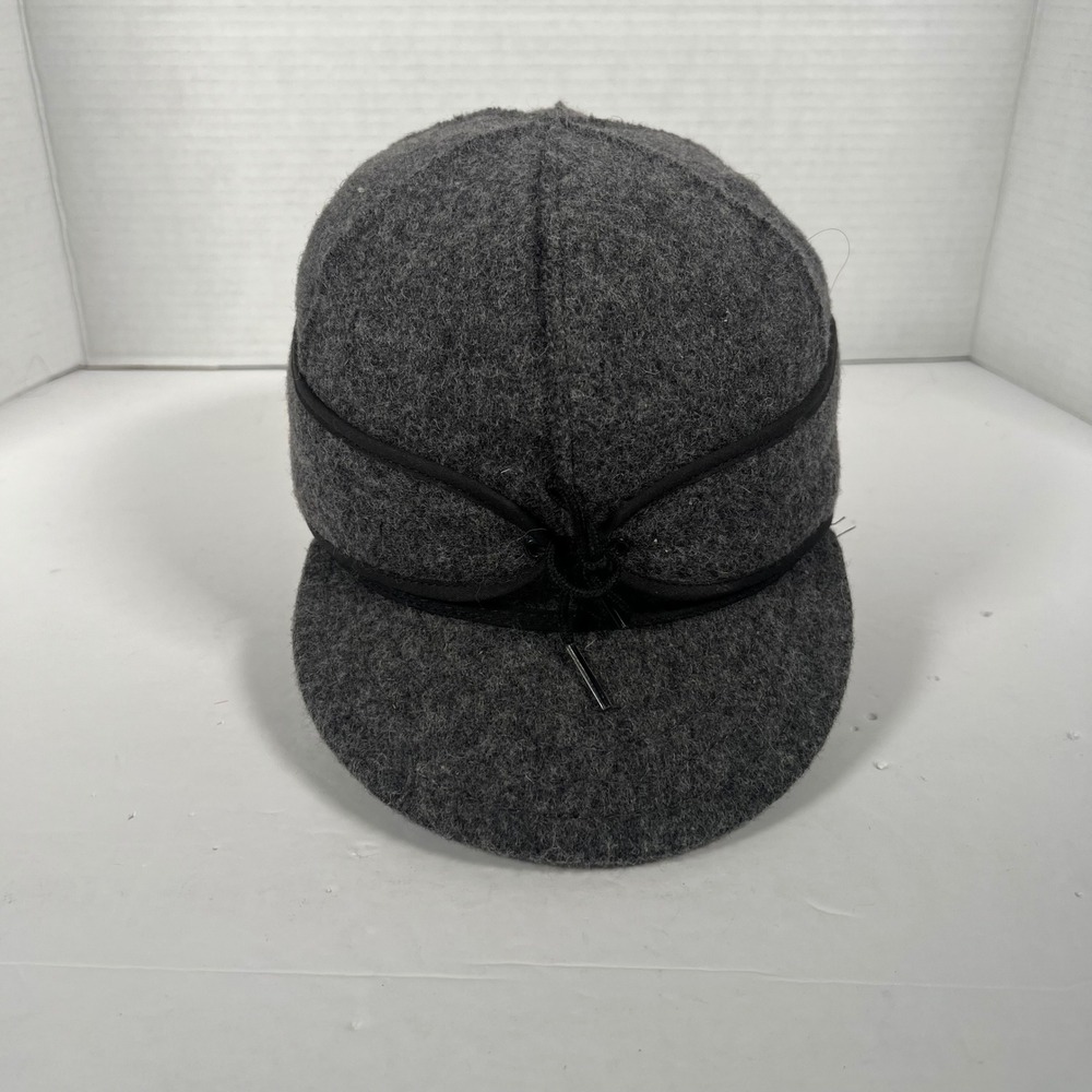 Stormy Kromer The Original Cap Charcoal Gray Wool Blend Earband Hat Size 7 USA